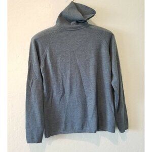 Talora Women Small Knit Turtleneck Sweater Pullover Wool Gray Casual Lightweight